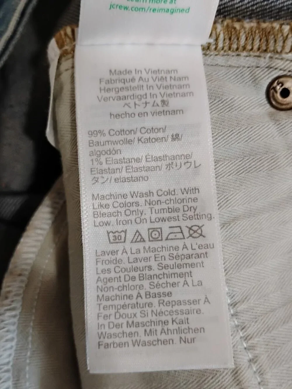 J.Crew Women's Charlotte Wash Semi Stretch High Rise Curvy Denim Trouser Size 25
